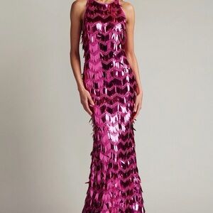 Tadashi Shoji Madysin Sequin Fringe Gown